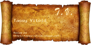Tassy Vitold névjegykártya